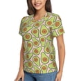 thumbnail image 2 of Fuzoiu Cute Avocado Print Women's Classic V-Neck T-Shirt, Short Sleeve V Neck Tees for Casual Everyday Wear,Casual Fit Tee,Summer Fashion Tops-XX-Large, 2 of 5