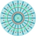 thumbnail image 1 of Ahgly Company Indoor Round Patterned Tron Blue Area Rugs, 4' Round, 1 of 6