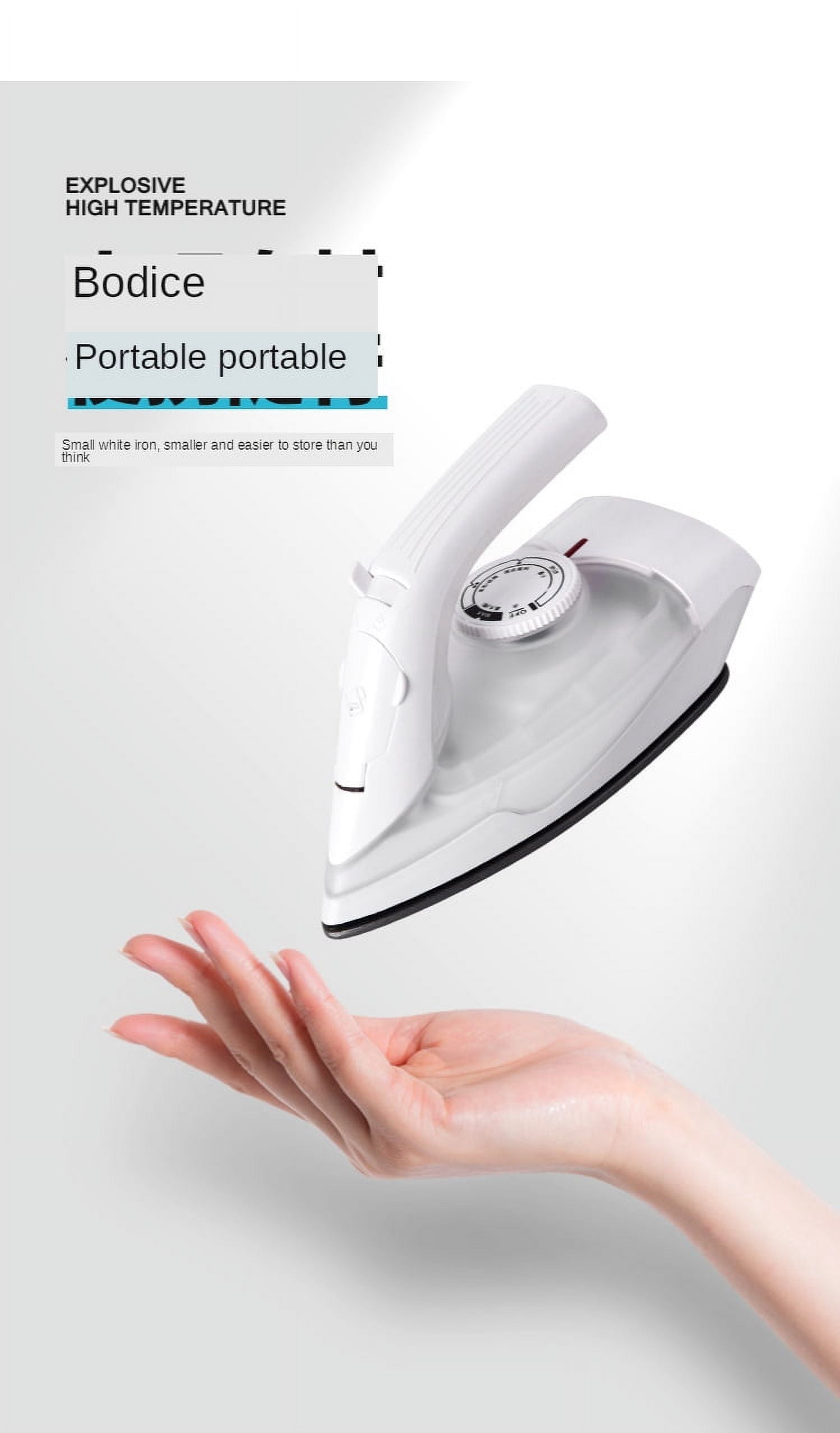 LNGOOR Small Mini Iron - Dual Voltage Compact Design, Great for Travel - Non-Stick Ceramic Soleplate - Dry or Steam Ironing – Heats Rapidly in 15 Seconds