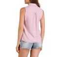 thumbnail image 4 of INSPIRE CHIC Women's Point Collar Single Breasted Sleeveless Shirt S Pink, 4 of 8