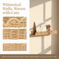 thumbnail image 4 of Scalloped Nursery bookshelves Set of 2, Woven Straw Paper Floating Shelves - Picture Ledge for Wall Decor, Beige Boho Modern Farmhouse Kids' Bookcase for Books, Toys & Photo Frames, 4 of 7