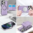 thumbnail image 7 of ELEHOLD Case for iPhone 16e, 2-in-1 Magnetic Shockproof Leather Wallet Flip Case Cover, Detachable Card Holder with Stand,Purple, 7 of 7