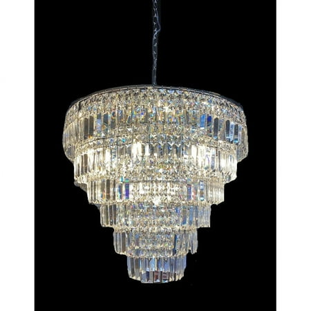 

8880/700 GD Round Chandelier 28 Wide Clear Crystal Flush mount Silver