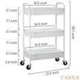 thumbnail image 2 of Organizador de almacenamiento CAXXA de 3 niveles, metal laminado, blanco, 2 of 9