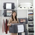thumbnail image 3 of Lifewit Large Capacity Clothes Storage Bag Organizer with Handle Thick Fabric, 6 Pack, 90L, Grey, 3 of 6