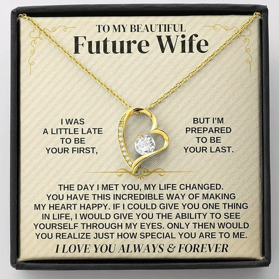 To My Future Wife Necklace - Promise Necklace For Her, Fiance Gifts For Her, Birthday Gifts For Future Wife With Message Card, To My Soulmate Necklace For Women Women Romantic Jewelry With Message Card, Gift Box