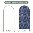 thumbnail image 4 of Arch Covers, Navy Blue Spring Floral Arch Covers Stretchy Backdrop 5'x2.1', Modern Abstract Art Farmhouse Spandex Fitted Round Top Chiara Arches Backdrop Cover for Wedding Party Birthday Banquet, 4 of 9