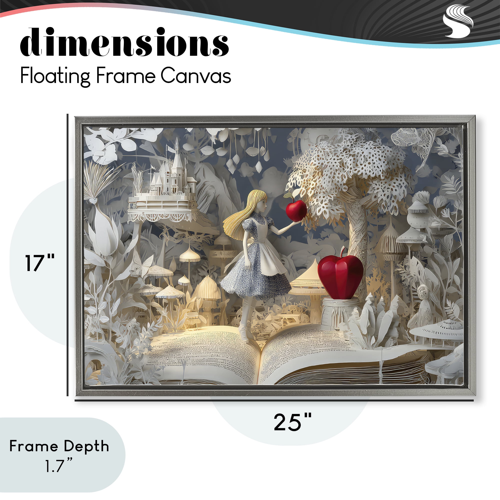 Stupell Industries Fairytale Scene Papercraft Gray Framed Floater Canvas Wall Art, design by The Wands Want