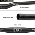 thumbnail image 4 of BUCKLOS Mountain Bike Handlebar Height 25.4/31.8mm Length 660/720/760mm Carbon fiber Flat/Riser Cycling Bar, 4 of 7