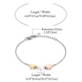 thumbnail image 4 of Tri-color Heart Charm Bracelet for Women Girls Stainless Steel Adjustable Chain Bangle, 4 of 5