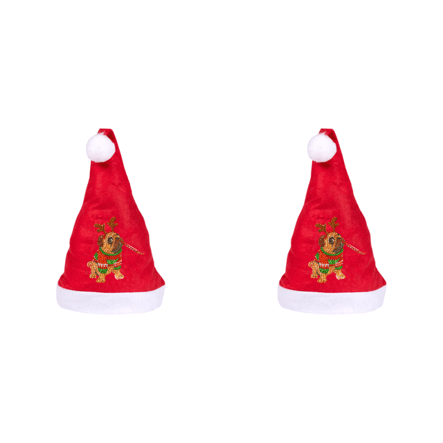 2 Piezas DIY Sombrero Navidad Comodidad Suave para Adultos Unisex (cachorro #8)