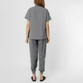 thumbnail image 4 of Mlqidk Women's Medical Scrub Sets Breathable Nurse Uniform Crew Neck Top and Pants with Pockets Medical Scrub Set Gray M, 4 of 5