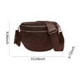 thumbnail image 2 of HUISZJ Faux Suede Chest Bag, Coffee Crossbody Sling Bag with Removable Wallet, Trendy Fanny Pack for Women Work Travel, 2 of 5