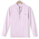 thumbnail image 5 of Blusa y camisa de manga larga con cuello alto para hombre, informal, de color liso, con botones, de media manga, con cuello alto y bolsillo, de poliéster., 5 of 9