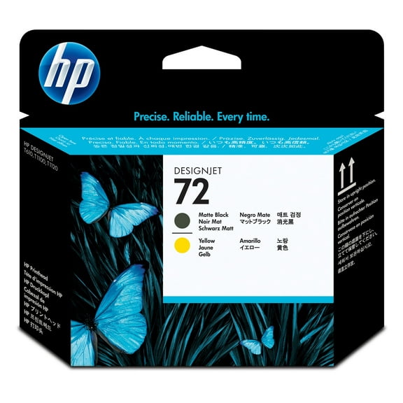 HP 72 Matte Black and Yellow DesignJet Printhead, C9384A