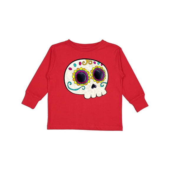 Inktastic Cute Sugar Skull for Day of the Dead Boys or Girls Long Sleeve Toddler T-Shirt
