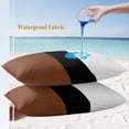 thumbnail image 4 of Lumbar Pillow Covers 20x12 Inch Set of 2, Brown Black White Boho Waterproof Outdoor Pillow Covers, Modern Striped Art Decorative Cushion Pillowcases for Couch, Sofa, Bed, Garden, Patio, 4 of 9