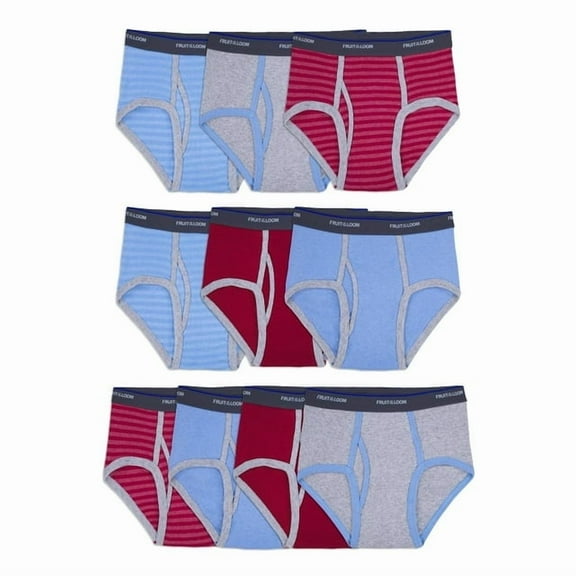 Fruit of the Loom Boys' Cotton Fashion Briefs, 10 Pack,