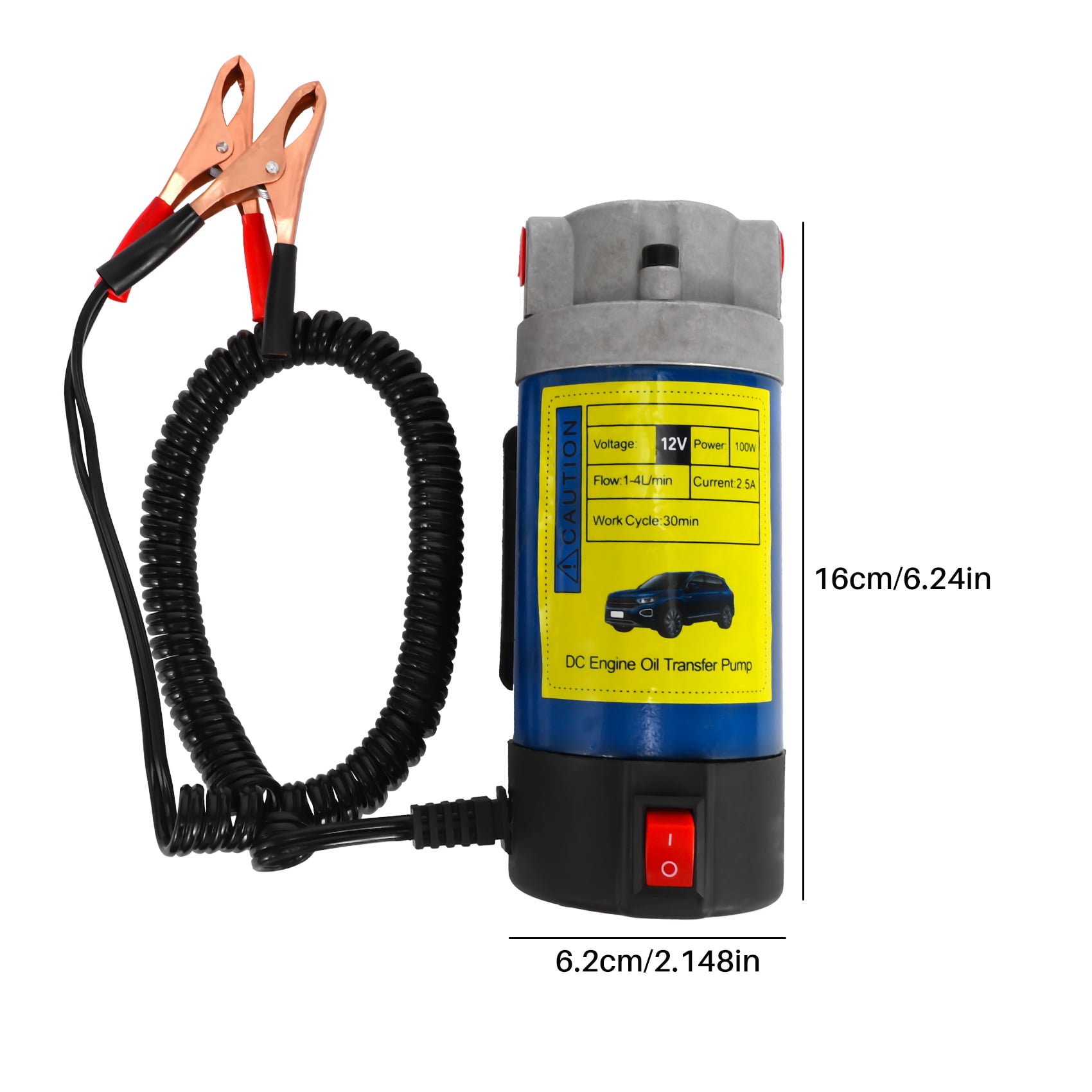 12V Electric Scavenge Suction Transfer Change Pump Oil Transfer Pump 1-4L/Min Motor Oil Extractor Pump for Car,1 * Oil Transfer Pump 3 * Hose 2 * Battery Clamps