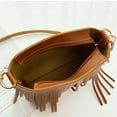 thumbnail image 6 of Womens Bags Solid Color Messenger Bag PU Shoulder Bag with Soft Fringes Tassels, 6 of 21