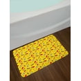 thumbnail image 2 of Food Bath Mat, Funny Cartoonish Fast Food with Fries Hot Dog Hamburger Strawberry Milkshake, Plush Bathroom Decor Mat with Non Slip Backing, 29.5" X 17.5", Yellow Multicolor, by Ambesonne, 2 of 2