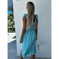 thumbnail image 2 of Stylish Summer Open Back Suspenders Waist Slit Dress, 2 of 4