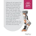 thumbnail image 7 of MeMoi Multi Cat Club Bamboo Blend Crew Socks - Womens - Female, 9-11, Silver Filigree, 7 of 7