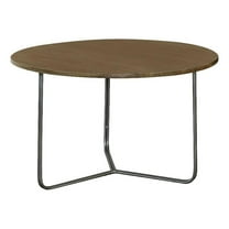 Yaritza Round Accent Table with Triangle Wire Base Natural and Gunmetal