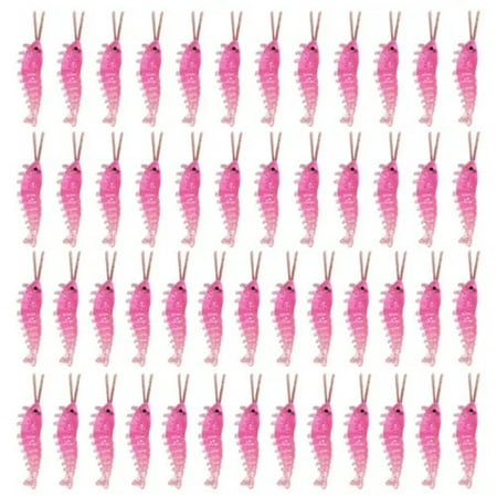 BLOPQ 50Pcs Salt Water Fishing Lure PVC Luminous Soft Lure Shrimps Gifts for Men-Pink