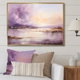 thumbnail image 2 of Designart "Golden Lakeside Majesty Purple and Gold Scenery II" Oversized Cottage Framed Wall Art - Country Purple Lake Hallway Framed Wall Art Decor, 2 of 7