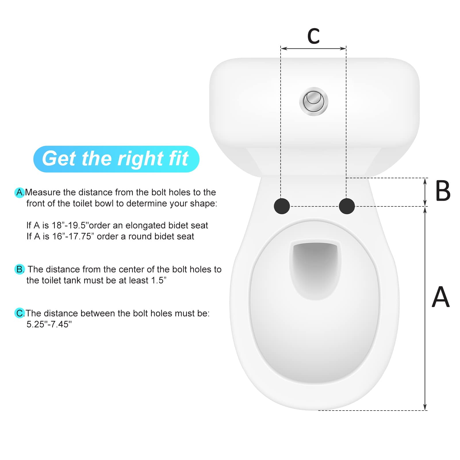 Bidet Toilet Seat, Non-Electric Bidet Toilet Seat with Quiet-Close, Dual Nozzle System, Bidet Attachment Fit Elongated Toilet Seat, Easy Installation