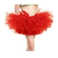 thumbnail image 3 of YUEJUIR Rainbow Tutu Women's Five Layer American Mesh Cake Skirt Tutu Skirt Mesh Skirt Tutu Skirt Beach Adult Five Layer Tu Tu Skirt Adult Tutu Tulle Skirt Princess Tutu (Red,one Size), 3 of 4