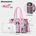 thumbnail image 5 of Teacher Tote Bag,French Bulldog and Flower Teacher Utility Tote Bag,Large Work Tote Bags for Women with Multiple Pockets,Top Zipper Closure,13.8x10.6x6.7 Inch, 5 of 5