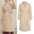 thumbnail image 1 of Gabardinas para mujer, e invierno, para proteger de lana sintética con solapa, gabardina, para proteger de manga larga, prendas de Beige M Yinane Abrigo largo recto de mujer, 1 of 8