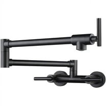 Wowow Pot Filler Faucet for Both Hot Cold Water Folding Kitchen Faucet Black Wall Mount