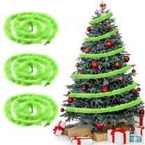 NOGIS 3 Pcs 19.7 ft Christmas Garland Lime Green for Xmas Tree Decorations Christmas Tree Hanging Garland Faux Feather Decorations for Birthday Holiday Indoor and Outdoor Party Supplies