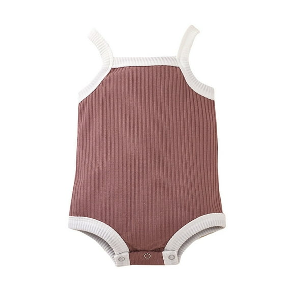 TOOYOU Girls Romper Baby Solid Rib Suspenders Jumpsuits Holiday Pajama Playsuit Bodysuits For Toddler ,Size 6-12 Months Pink