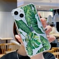 thumbnail image 5 of Jungle Leaves Clear Case for iPhone 14 Mini,Aesthetic Art Design Case for Men Women,Unique Soft Transparent TPU Bumper Case Cover, 5 of 5
