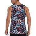 thumbnail image 3 of Easygdp Flowers ad Butterflies Men's Tank Top, Sleeveless Muscle T Shirts, Breathable, Quick-Dry, Loose for Gym, Running, Fitness - 4X-Large, 3 of 9