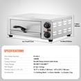 thumbnail image 5 of KFFKFF Countertop Electric Pizza Oven, 12-inch, 1500W, Featuring Temperature Regulation & 0-120 Minute Timer, Uniform Cooking Technology & Simple Crumb Tray Cleaning, 5 of 9