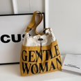 thumbnail image 2 of Gentlewoman® Aesthetic Canvas Tote Bag Crossbody Bags with Inner Pocket for Women, Large Capacity Shoulder Bag for Travel Work Sport，White and yellow, 2 of 8