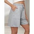 thumbnail image 6 of Women Sweat Shorts Summer Loose Athletic Short Drawstring Waist Lounge Running Shorts with Pockets, 6 of 9