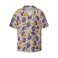 thumbnail image 3 of Cauagu Plum Men's Short Sleeve Button Down Hawaiian Shirt for Men Bowling Shirts Casual Summer Beach Shirt,4X-Large, 3 of 6