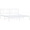 thumbnail image 3 of vidaXL Metal Bed Frame with Headboard White 193x203 cm, 3 of 5
