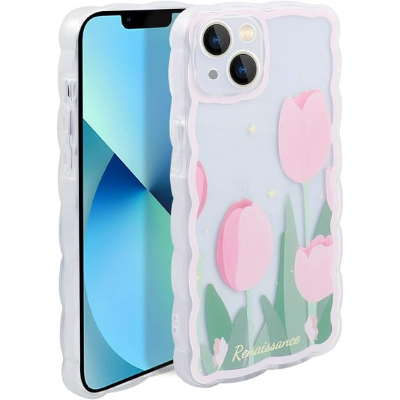 Case for iPhone 13 Mini, Fashion Cute Flower Shape Case Silicone Gel Rubber Phone Case, Shockproof Soft TPU Protective Case for iPhone 13 Mini (5.4 inch), Tulip