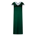 thumbnail image 4 of Women's Satin Long Nightgown， Lace V-Neck Short Sleeved Maxi Sleepdress Nightgown Dress for Women Green S, 4 of 6