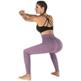 thumbnail image 6 of DODOING Yoga Leggings For Women Tall Running Tights Spandex Pocket Pants Sports Fitness Running Active Leggings Color Block Spliced Stretchy Workout Sportys Leggings Pants, 6 of 7