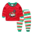 thumbnail image 3 of Pijamas de Navidad para niños y niñas, ropa de dormir de algodón, color rojo y rosa, de 2 a 7 años, 3 of 4