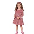 thumbnail image 6 of HJYCHN Toddler Dress Long Sleeve Party Gown with Lace and Bow for Christmas Girls Dress 18-24 Months, 6 of 6
