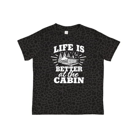 

Inktastic Life is Better at the Cabin with Trees and Moon Gift Toddler Boy or Toddler Girl T-Shirt